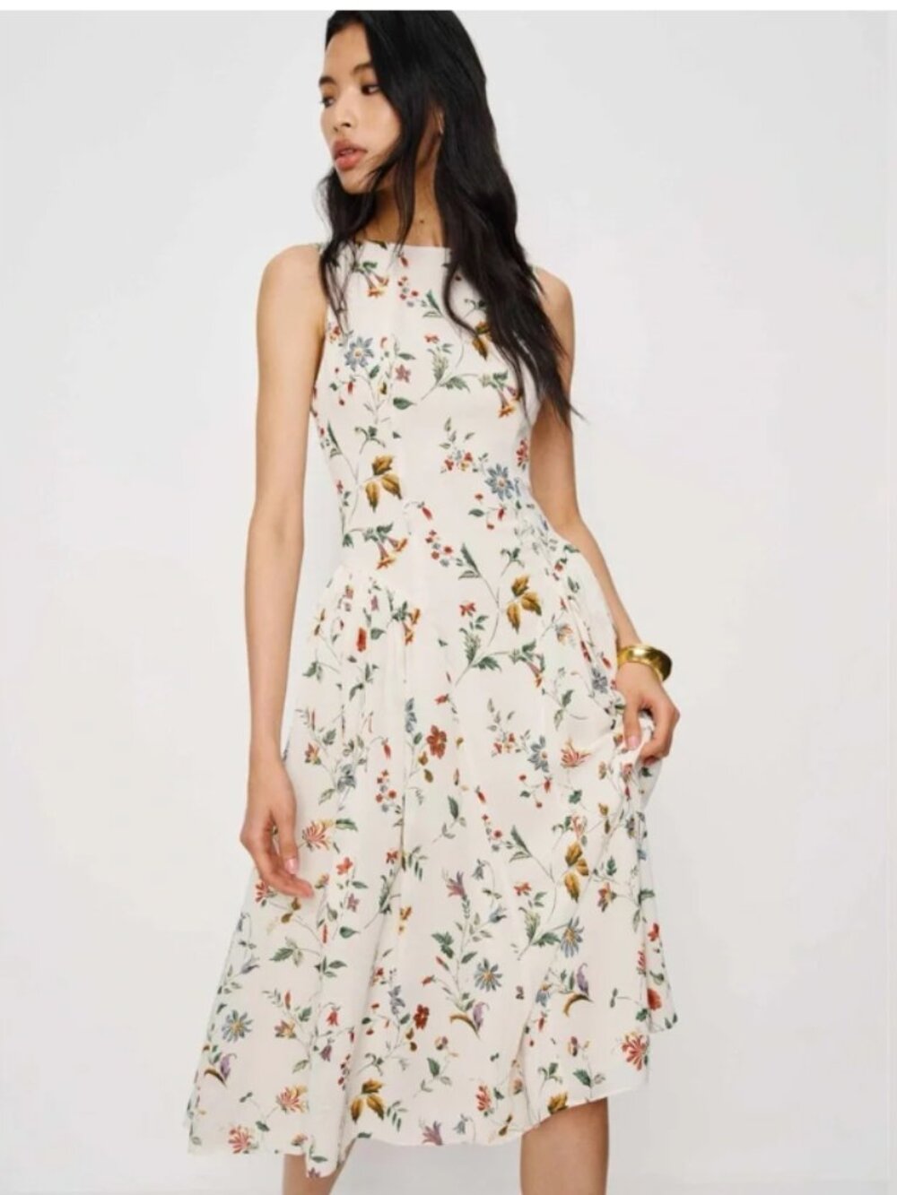 Reformation Anelis Floral Midi  Dress